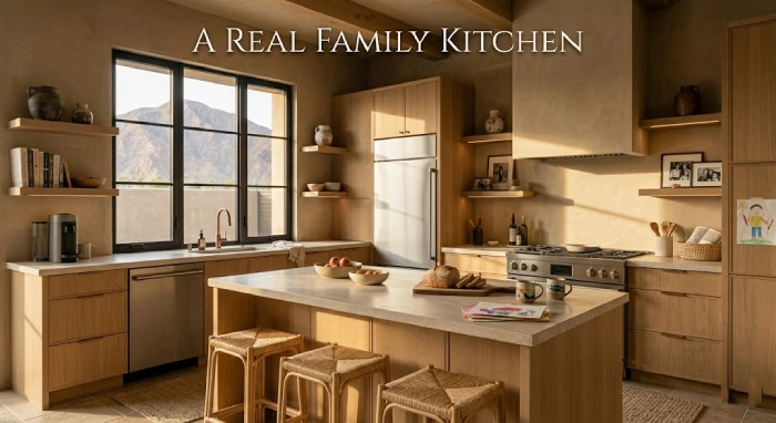 Simple modern kitchen designed for family living.