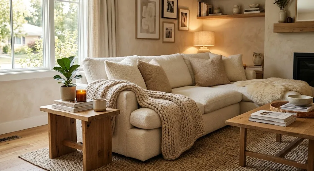 Soft Textured Sofa Setup