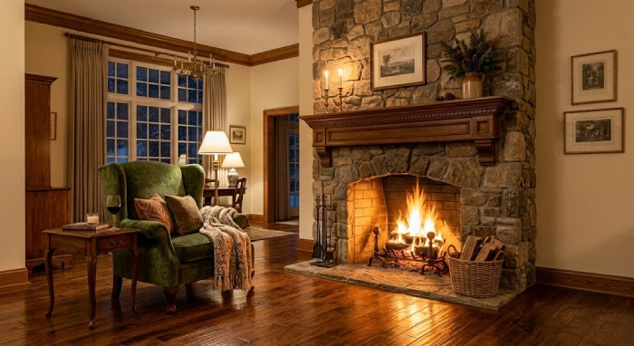 Andy Reid House Fireplace