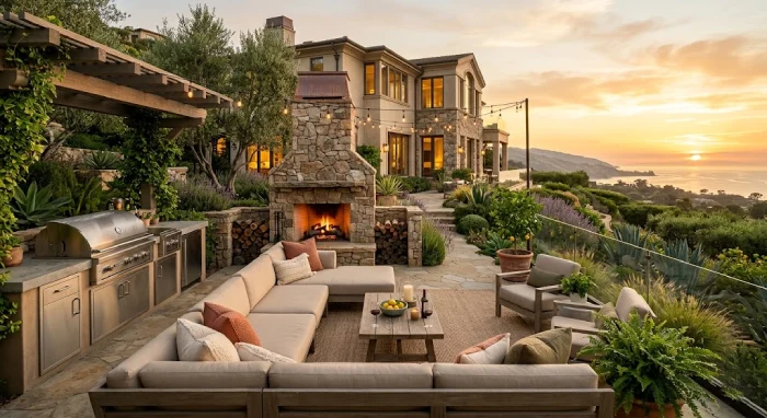 Kobe Bryant House Outdoor Patio & Backyard