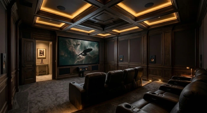 Mary Barra House Basement & Home Theater