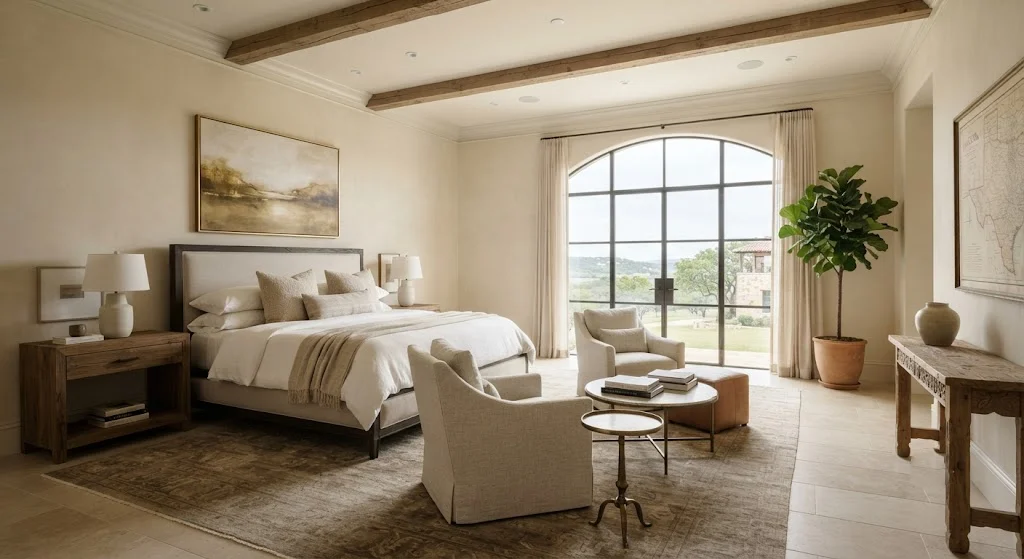 Artist's impression of luxury bedroom inside Austin estate